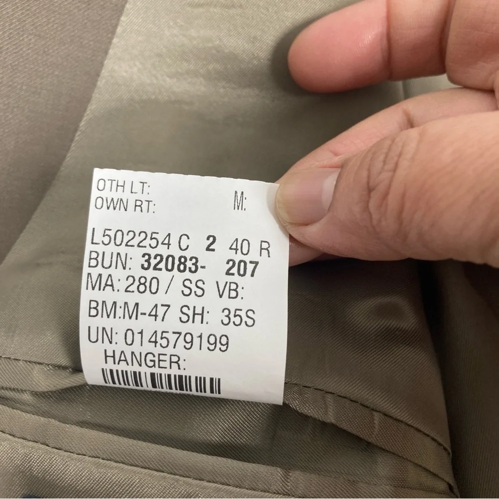 Chaps by Ralph Lauren Blazer Jacket Sz 40 R Wool / Cashmere  Beige Made Canada - Picture 8 of 13